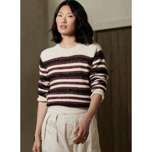 NWT Banana Republic Women sweater  XL stripped crew ribbed neck New